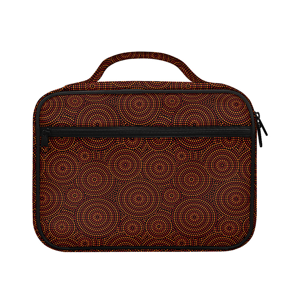 Brown Aboriginal Dot Pattern Print Briefcase Bible Bag