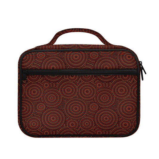 Brown Aboriginal Dot Pattern Print Briefcase Bible Bag