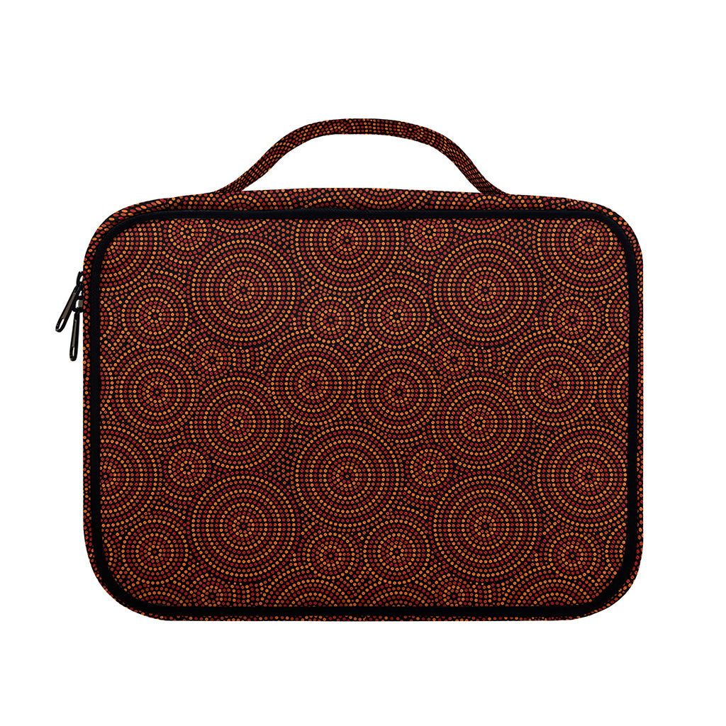 Brown Aboriginal Dot Pattern Print Briefcase Bible Bag