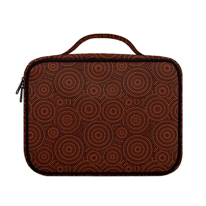 Brown Aboriginal Dot Pattern Print Briefcase Bible Bag