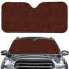 Brown Aboriginal Dot Pattern Print Car Windshield Sun Shade