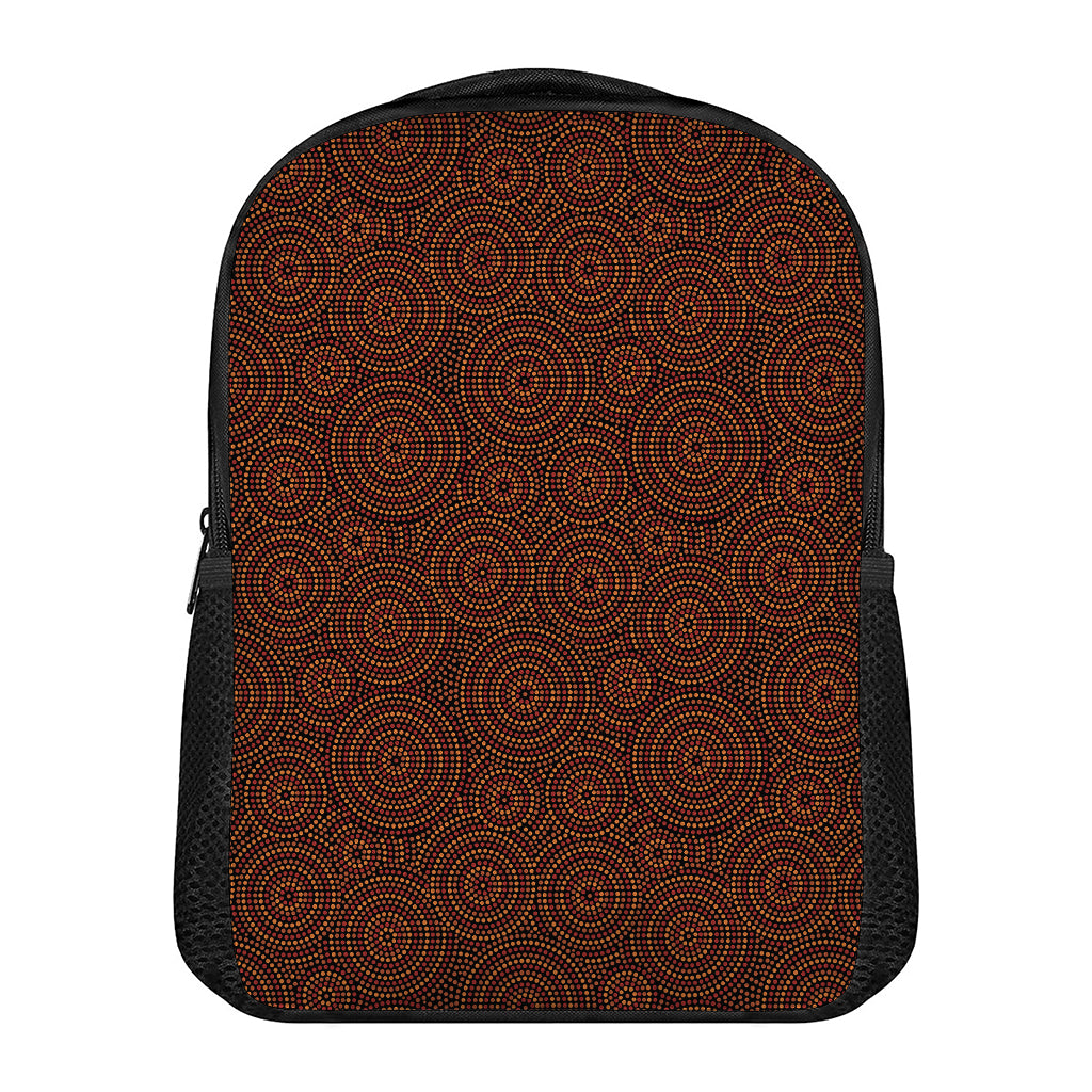 Brown Aboriginal Dot Pattern Print Casual Backpack