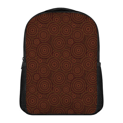 Brown Aboriginal Dot Pattern Print Casual Backpack