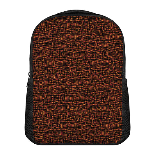 Brown Aboriginal Dot Pattern Print Casual Backpack