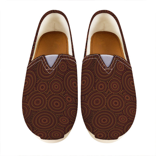 Brown Aboriginal Dot Pattern Print Casual Shoes