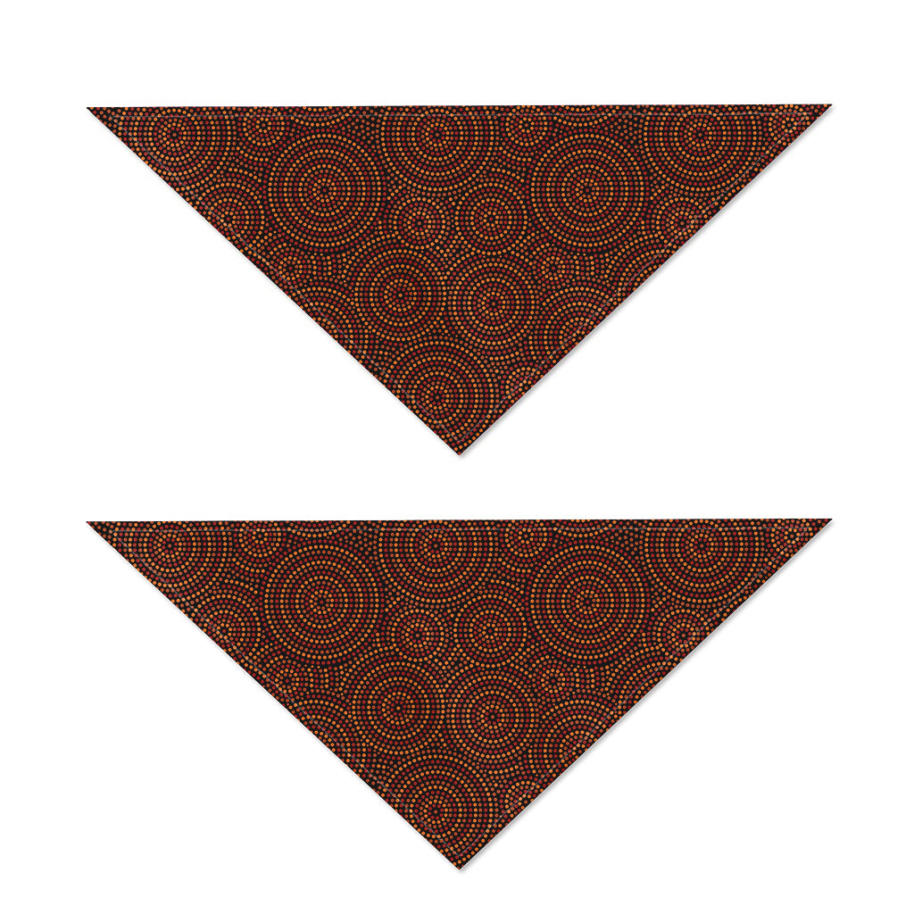 Brown Aboriginal Dot Pattern Print Dog Bandana