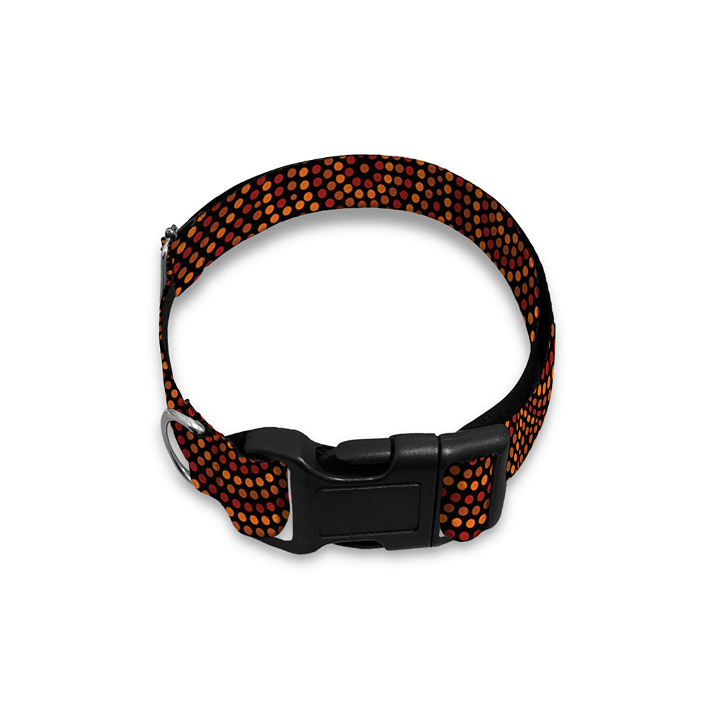Brown Aboriginal Dot Pattern Print Dog Collar