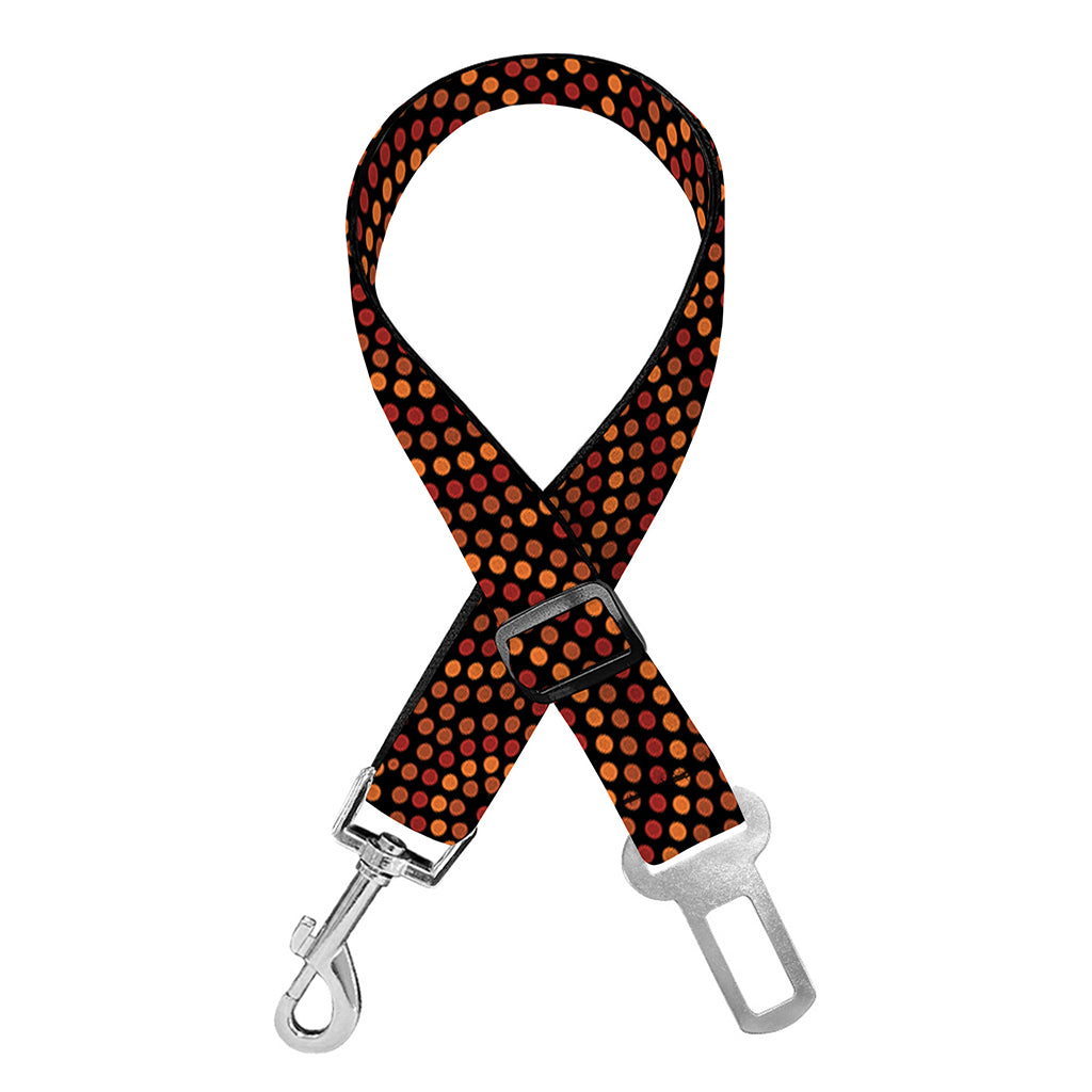Brown Aboriginal Dot Pattern Print Dog Seat Belt