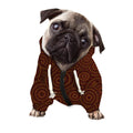 Brown Aboriginal Dot Pattern Print Dog Zip Up Hoodie
