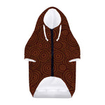 Brown Aboriginal Dot Pattern Print Dog Zip Up Hoodie