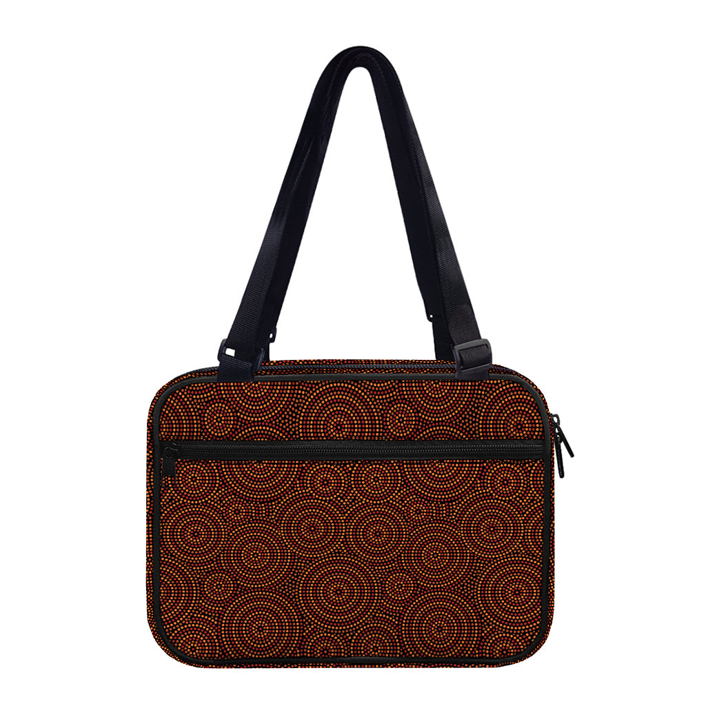 Brown Aboriginal Dot Pattern Print Double Strap Bible Bag