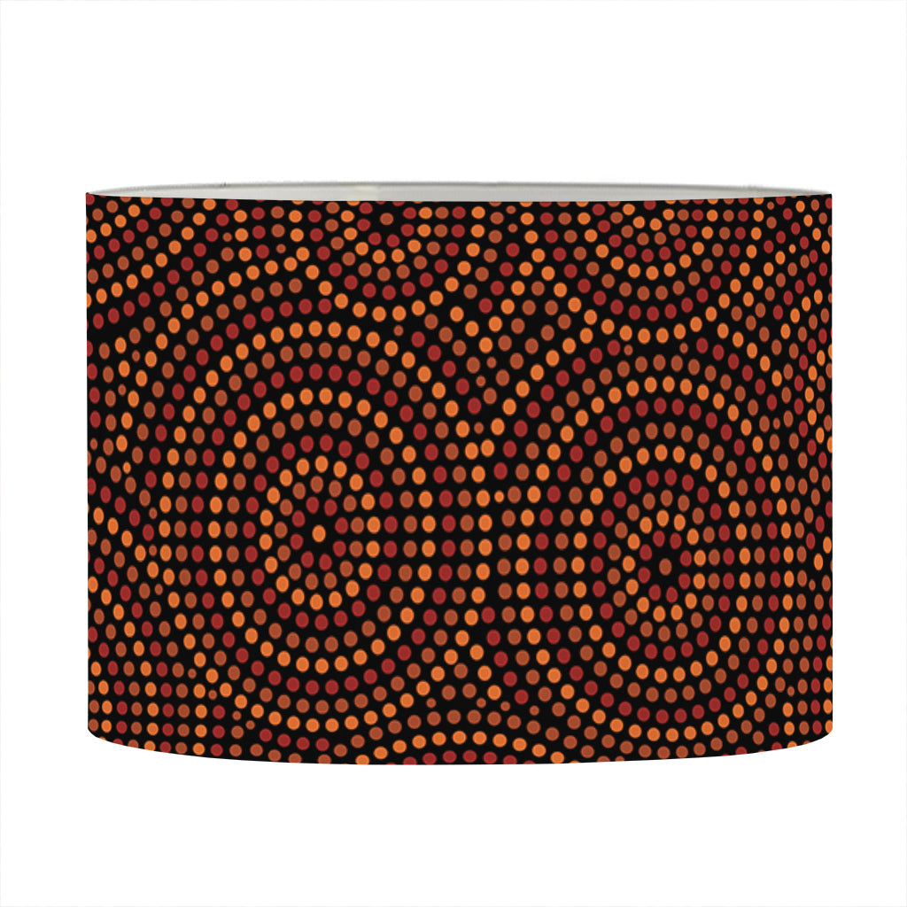 Brown Aboriginal Dot Pattern Print Drum Lamp Shade