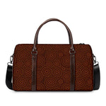 Brown Aboriginal Dot Pattern Print Duffle Bag