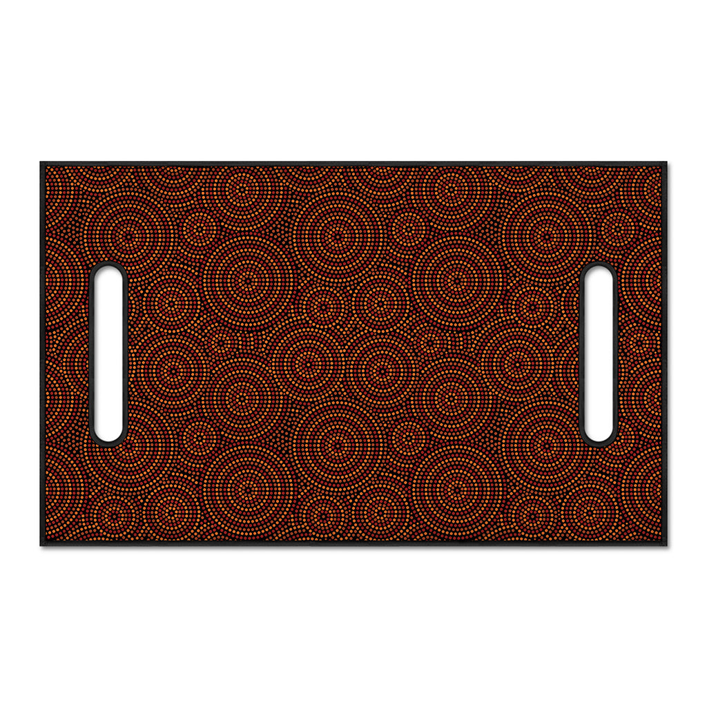 Brown Aboriginal Dot Pattern Print Golf Cart Seat Cover