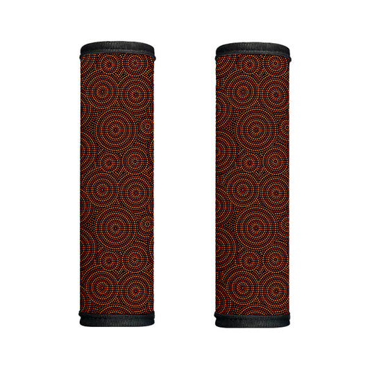 Brown Aboriginal Dot Pattern Print Handle Covers