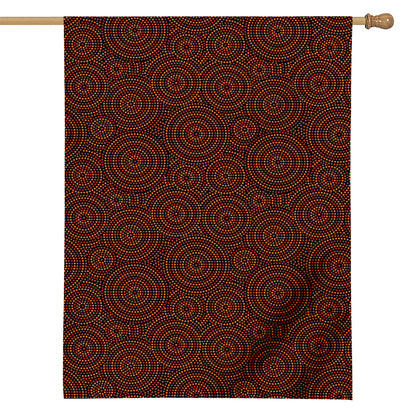 Brown Aboriginal Dot Pattern Print House Flag