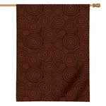 Brown Aboriginal Dot Pattern Print House Flag