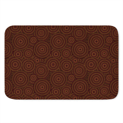 Brown Aboriginal Dot Pattern Print Indoor Door Mat