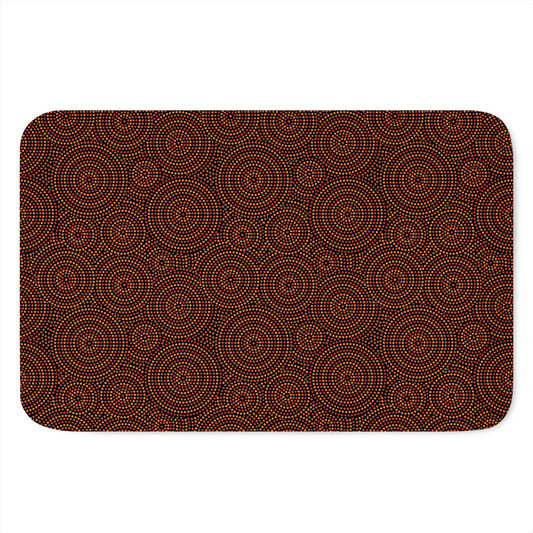 Brown Aboriginal Dot Pattern Print Indoor Door Mat