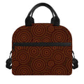 Brown Aboriginal Dot Pattern Print Insulated Lunch Bag