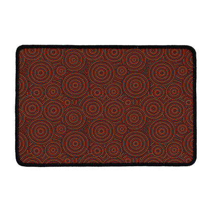 Brown Aboriginal Dot Pattern Print Kitchen Mat