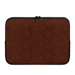 Brown Aboriginal Dot Pattern Print Laptop Sleeve