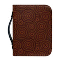 Brown Aboriginal Dot Pattern Print Leather Bible Cover