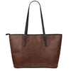 Brown Aboriginal Dot Pattern Print Leather Tote Bag