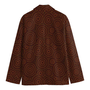 Brown Aboriginal Dot Pattern Print Men's Blazer