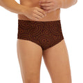 Brown Aboriginal Dot Pattern Print Men's Briefs