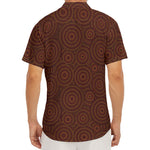 Brown Aboriginal Dot Pattern Print Men's Deep V-Neck Shirt