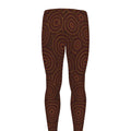 Brown Aboriginal Dot Pattern Print Men's Leggings