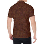 Brown Aboriginal Dot Pattern Print Men's Shirt