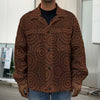 Brown Aboriginal Dot Pattern Print Men's Shirt Jacket