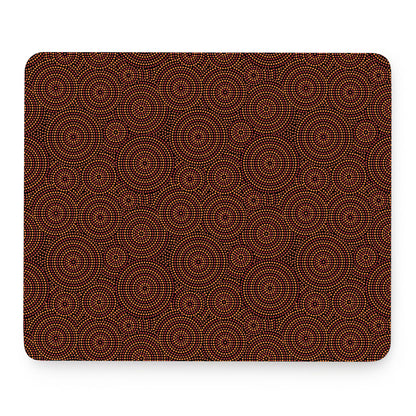 Brown Aboriginal Dot Pattern Print Mouse Pad