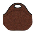 Brown Aboriginal Dot Pattern Print Neoprene Lunch Bag