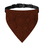Brown Aboriginal Dot Pattern Print Over The Collar Dog Bandana