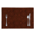 Brown Aboriginal Dot Pattern Print Placemat