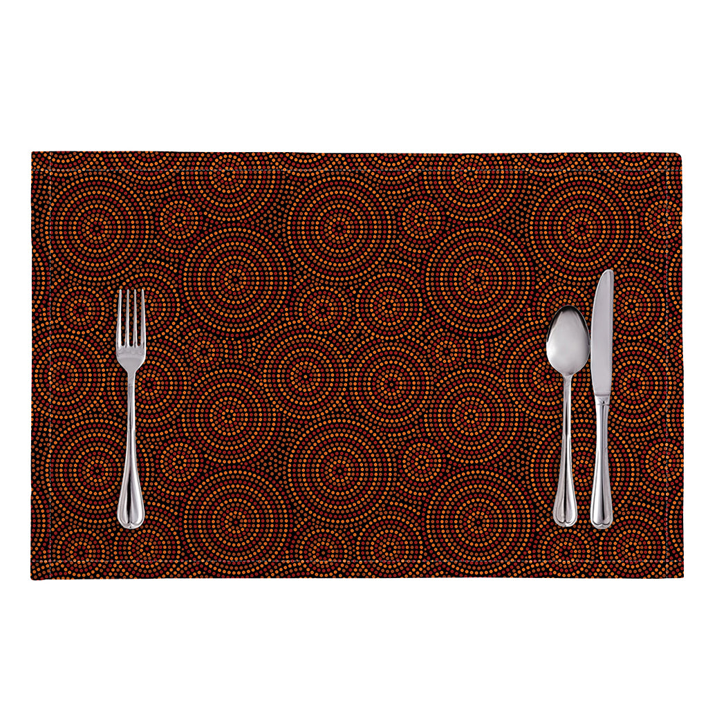 Brown Aboriginal Dot Pattern Print Placemat
