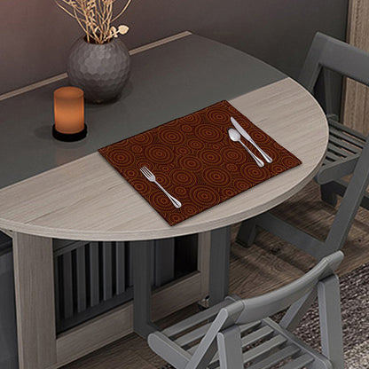 Brown Aboriginal Dot Pattern Print Placemat
