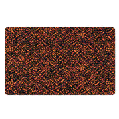Brown Aboriginal Dot Pattern Print Polyester Doormat