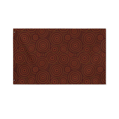 Brown Aboriginal Dot Pattern Print Polyester Flag