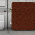 Brown Aboriginal Dot Pattern Print Polyester Shower Curtain