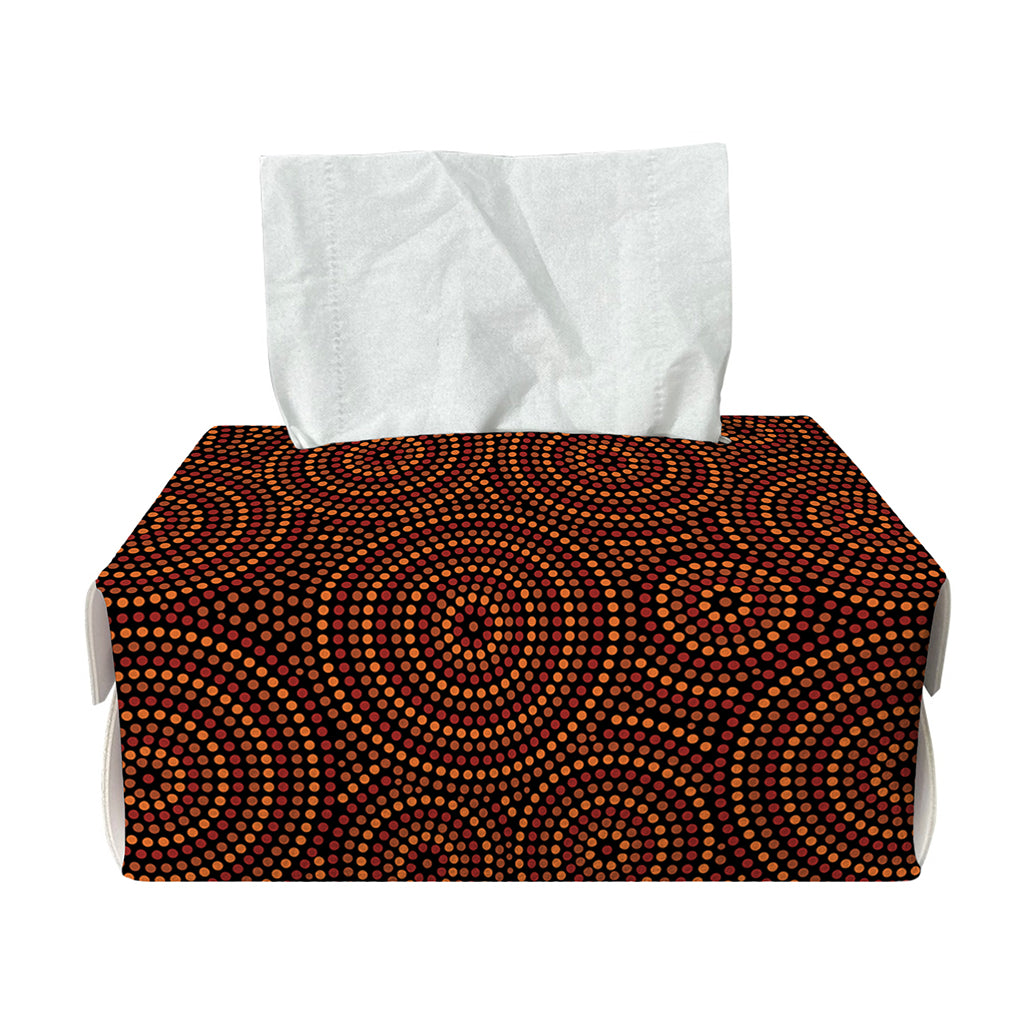 Brown Aboriginal Dot Pattern Print Rectangle Tissue Box Cover