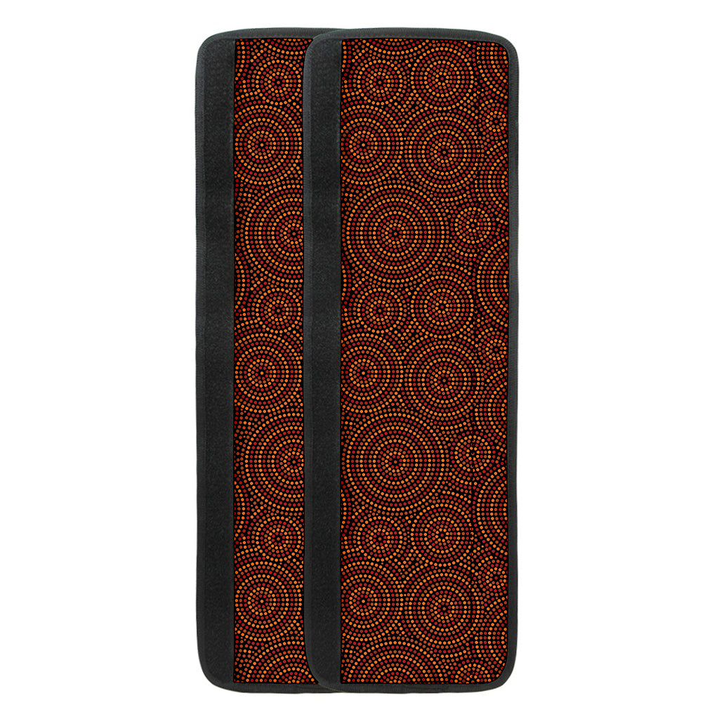 Brown Aboriginal Dot Pattern Print Refrigerator Handle Covers