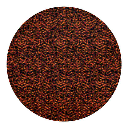 Brown Aboriginal Dot Pattern Print Round Blanket