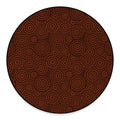 Brown Aboriginal Dot Pattern Print Round Floor Mat