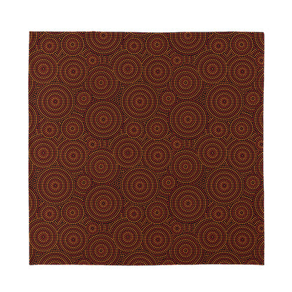 Brown Aboriginal Dot Pattern Print Silk Bandana