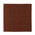 Brown Aboriginal Dot Pattern Print Silk Bandana