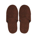 Brown Aboriginal Dot Pattern Print Slippers